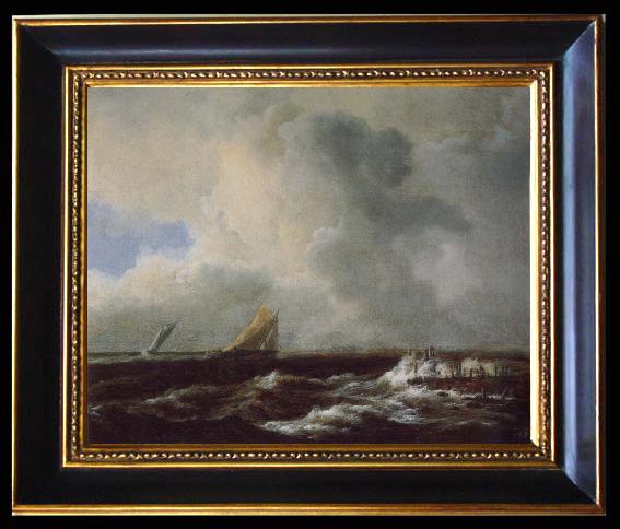 framed  Jacob van Ruisdael Vessels in a Choppy sea, Ta093